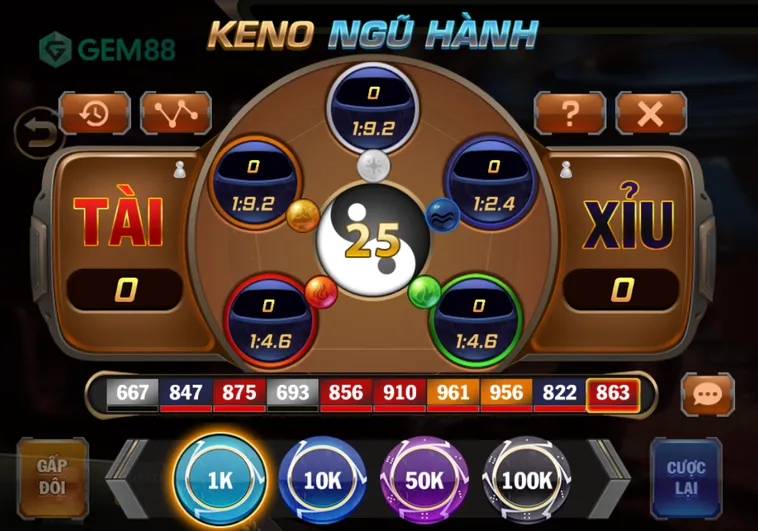 Keno Ngũ Hành Tại Gem88 Đỉnh Cao Cá Cược Nhận Ngay Tiền Thưởng Lớn