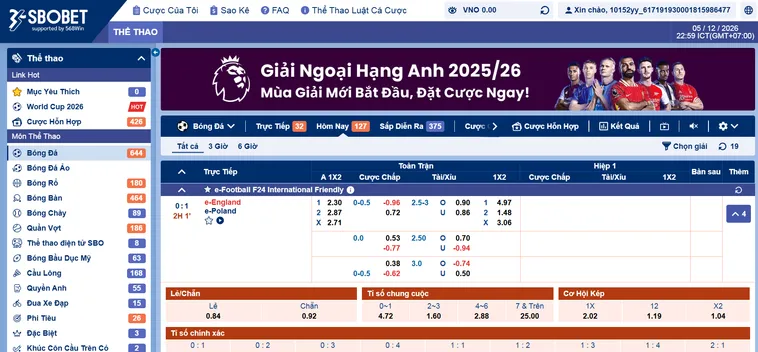 Thể Thao SBO Sports Tại Gem88 Đỉnh Cao Cá Cược Toàn Cầu