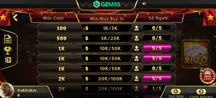 Xì Tố Tại Gem88 Đỉnh Cao Cá Cược Và Nghệ Thuật Tâm Lý Chiến